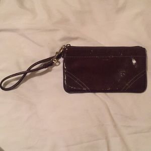 Brown Leather Coach Wristlet
